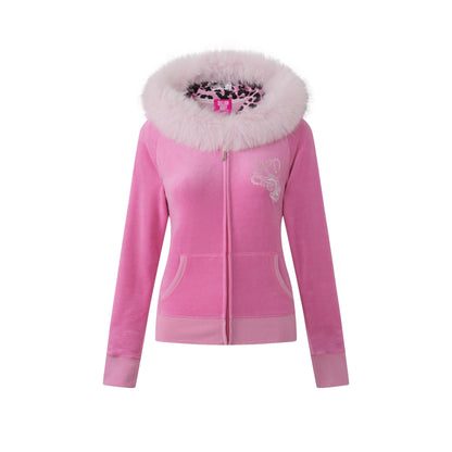 Pink Cotton Velour Tiara Jacket