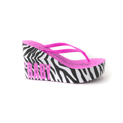 The Imperfect Zebra Platform Sandals