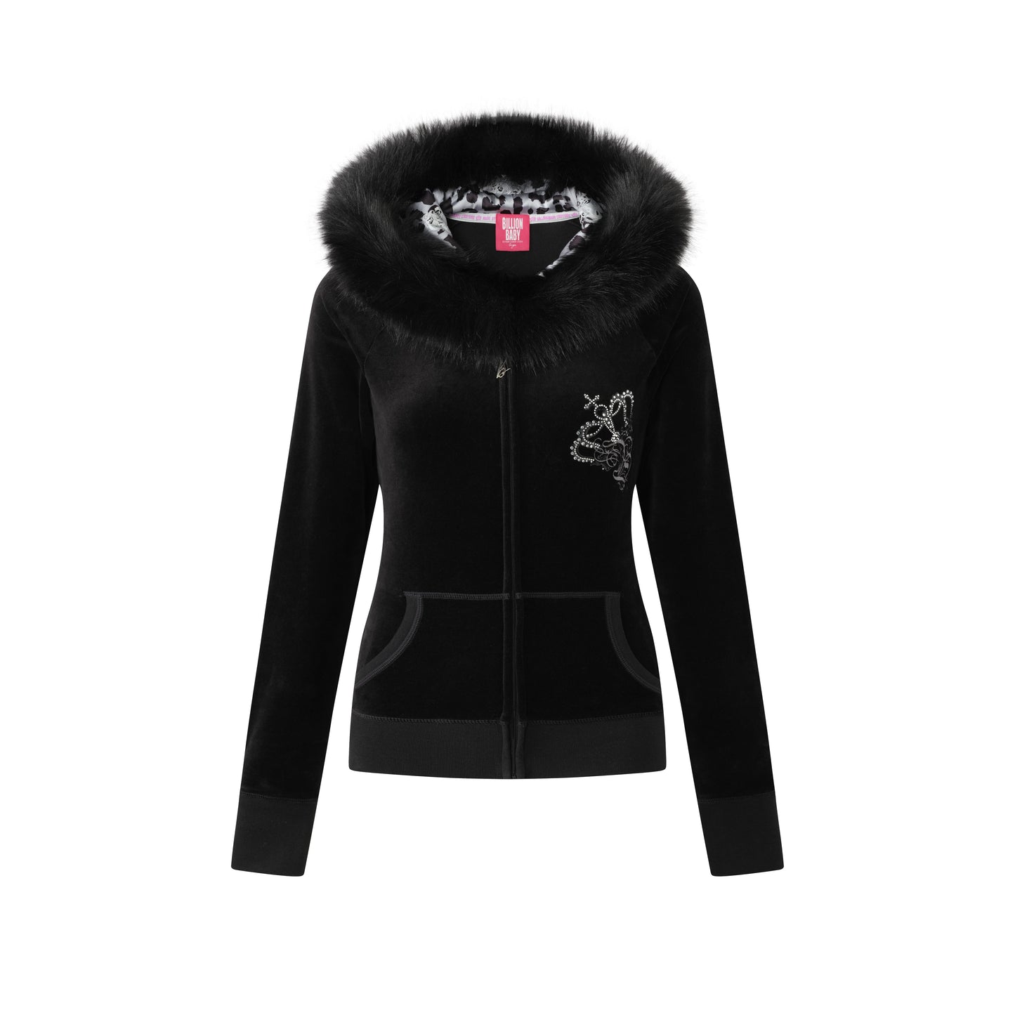 Jet Black Cotton Velour Tiara Jacket