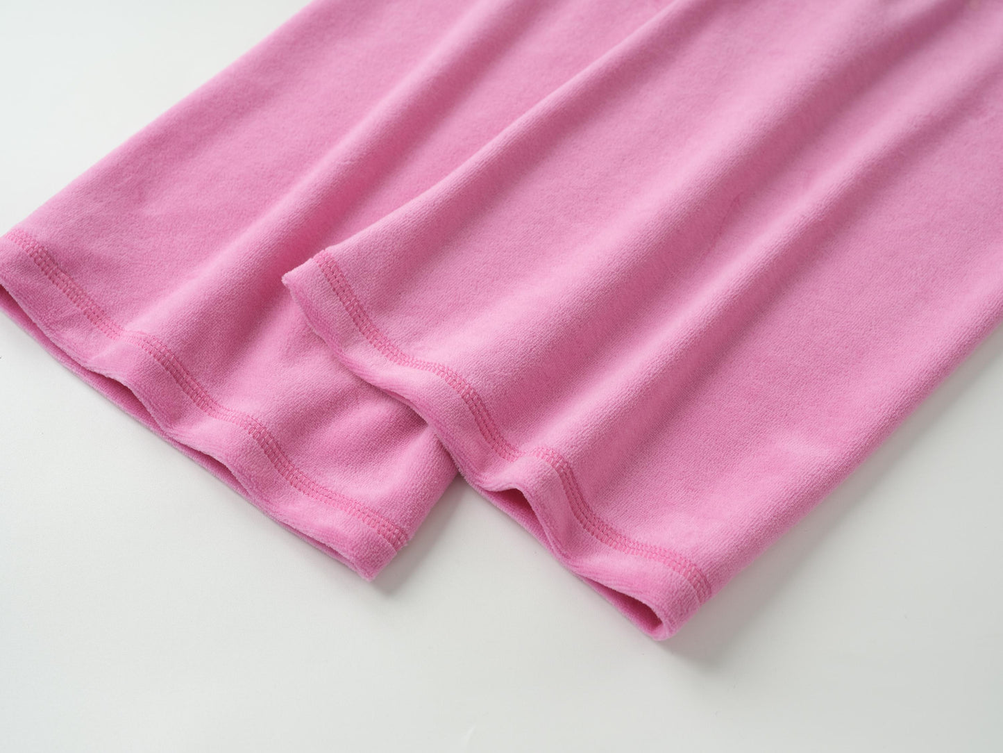 Pink Cotton Velour Lowrise Pants