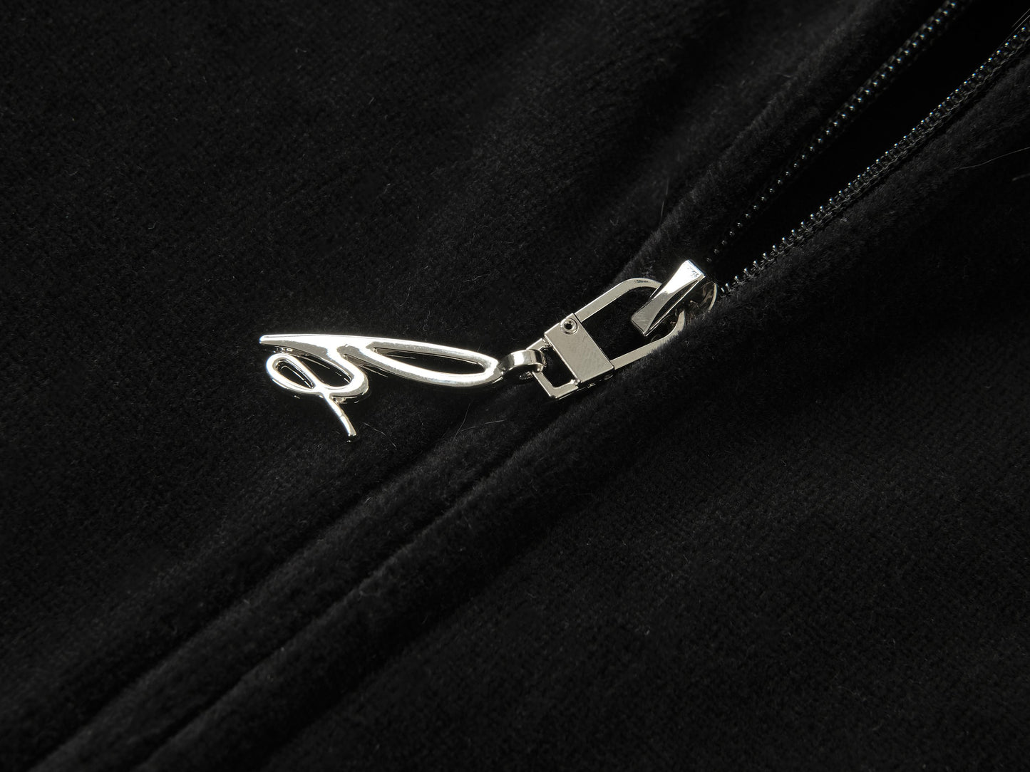 Jet Black Cotton Velour Tiara Jacket