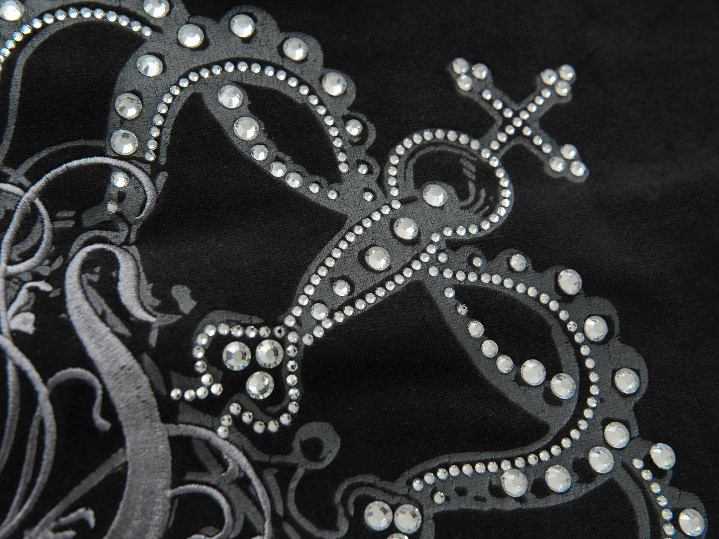 Jet Black Cotton Velour Tiara Jacket
