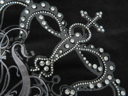 Jet Black Cotton Velour Tiara Jacket